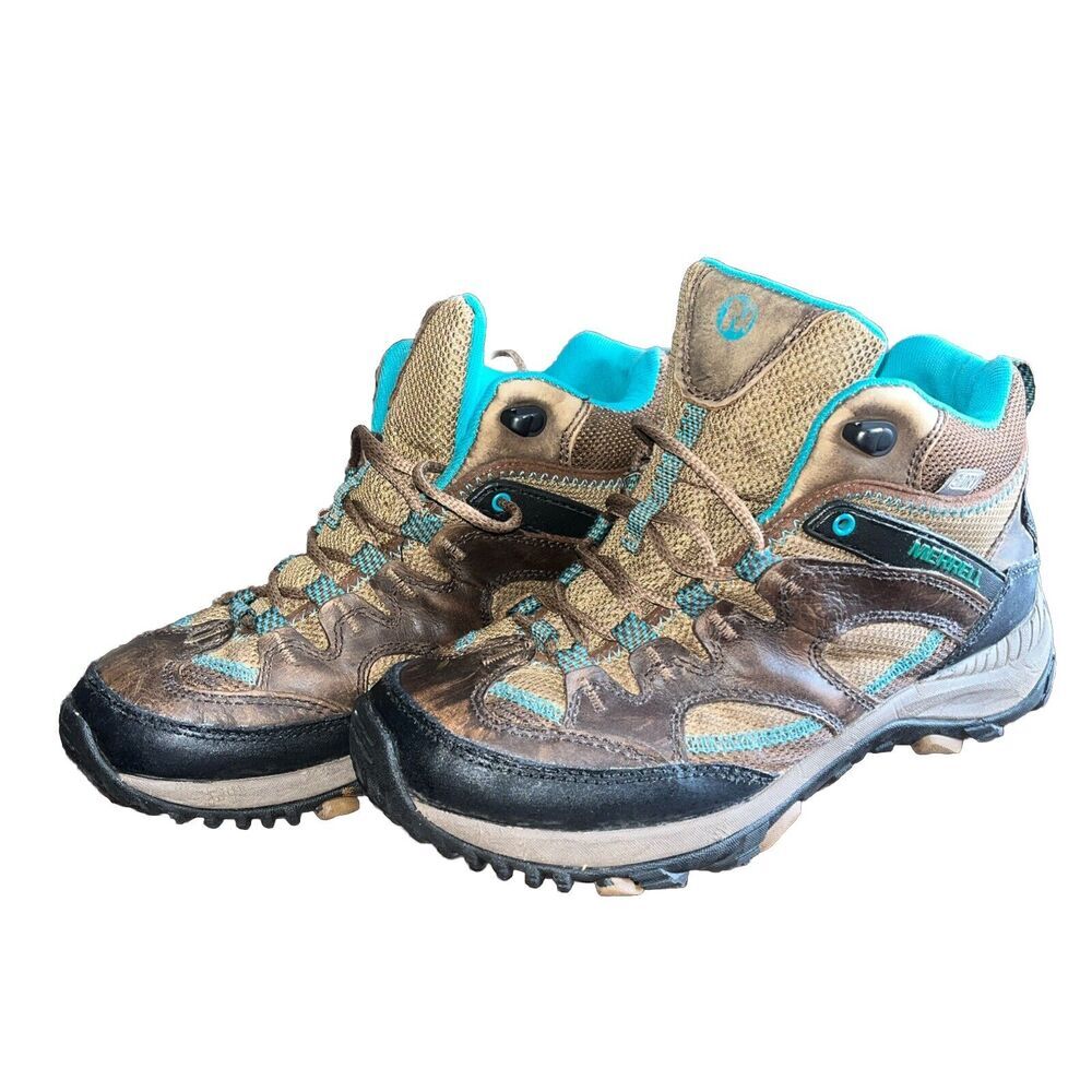 Women’s Brown and Teal Hiking Boots - Outdoor Trail Shoe